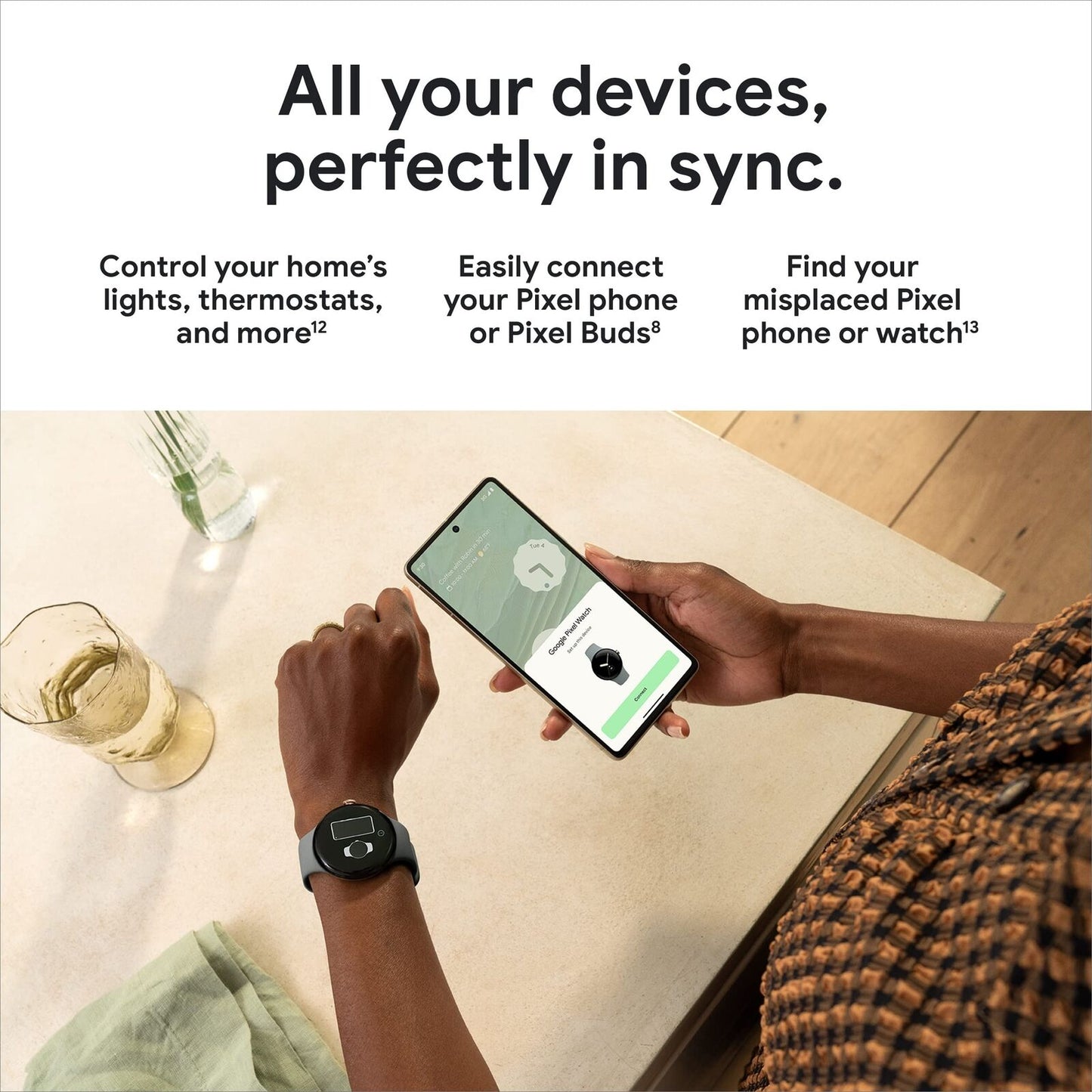 Google Pixel Watch Gold Stainless Steel Smartwatch 41mm with Hazel Active Band - Wi-Fi/Bluetooth - GA04123