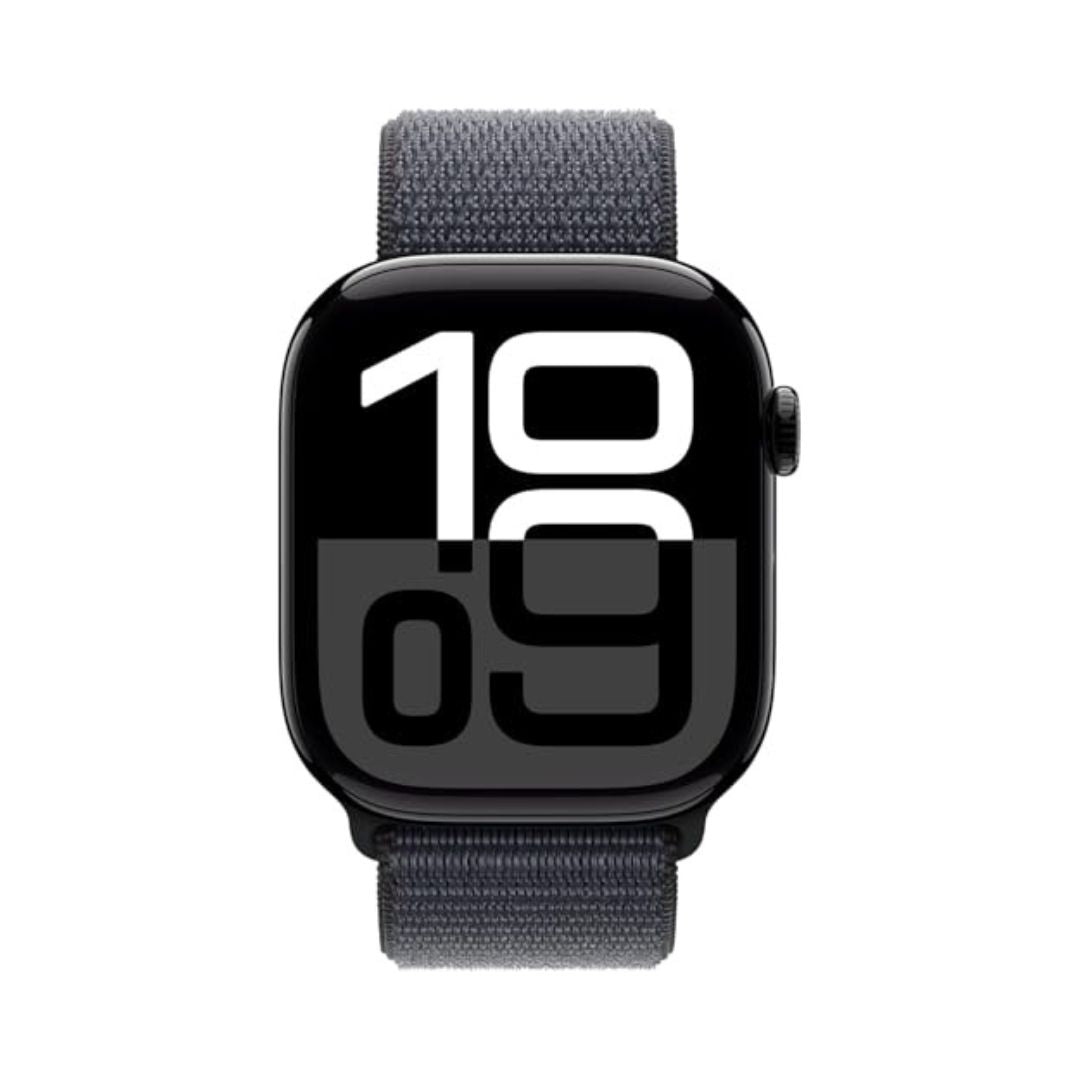 Apple Watch Series 10 (GPS) 46mm Jet Black Aluminum w/ Ink Sport Loop
