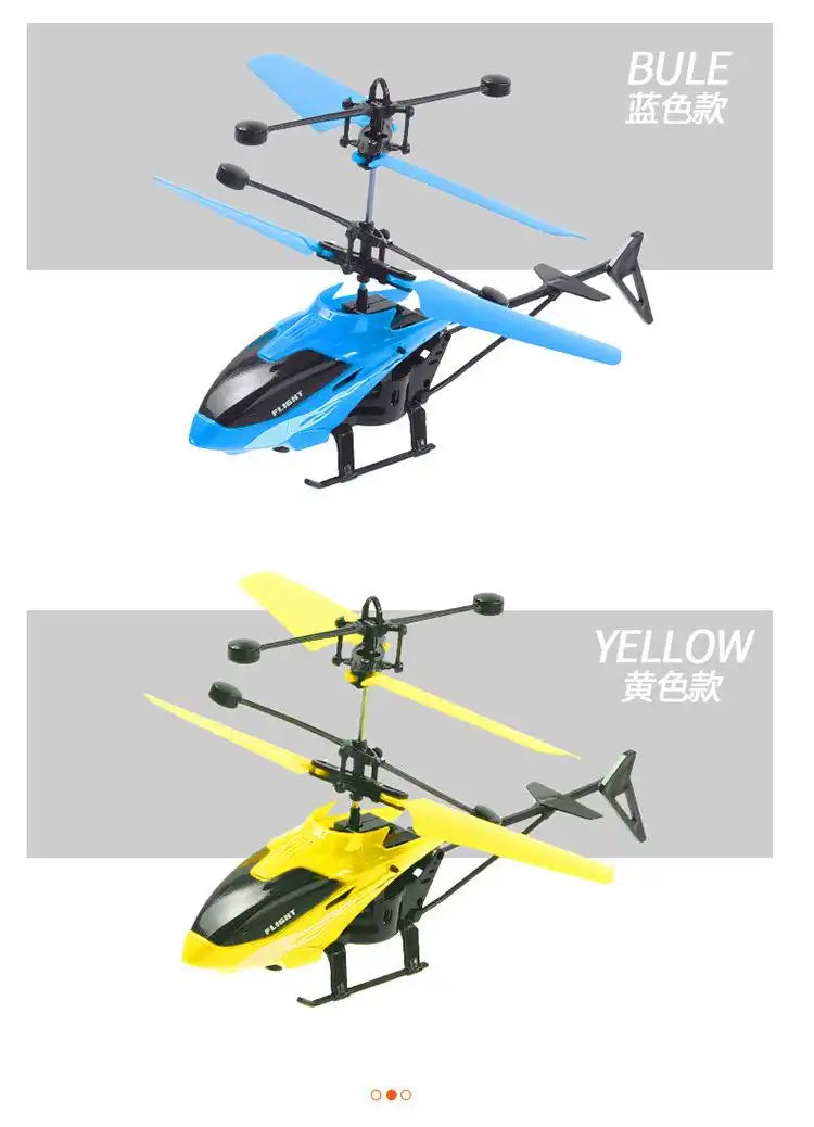 WEIQUEEN Two channels hovering remote control helicopter fall-proof induction hovercraft rechargeable light aircraft children's toys children's gifts