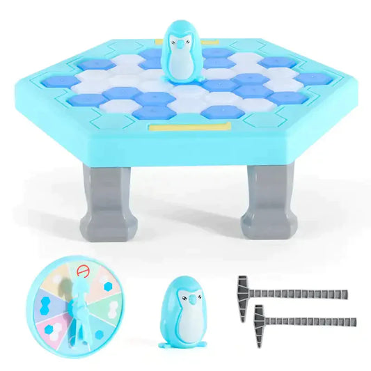 WEIQUEEN Rescue penguin knocking penguin ice smashing ice breaking penguin table building blocks for children boys and girls table games parent-child educational intelligence