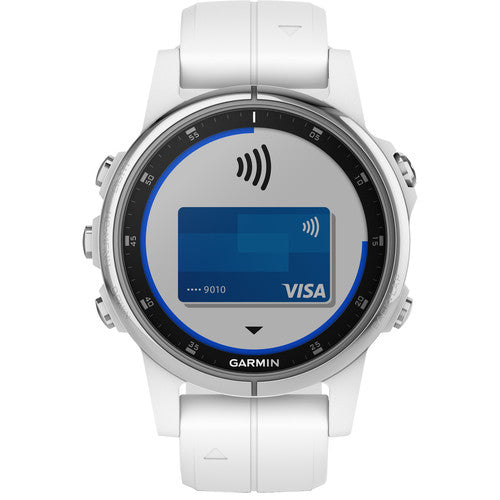 Garmin fēnix 5S Plus Sapphire Edition Multi-Sport Training GPS Watch (42mm, White with Carrera White Band) – 010-01987-00