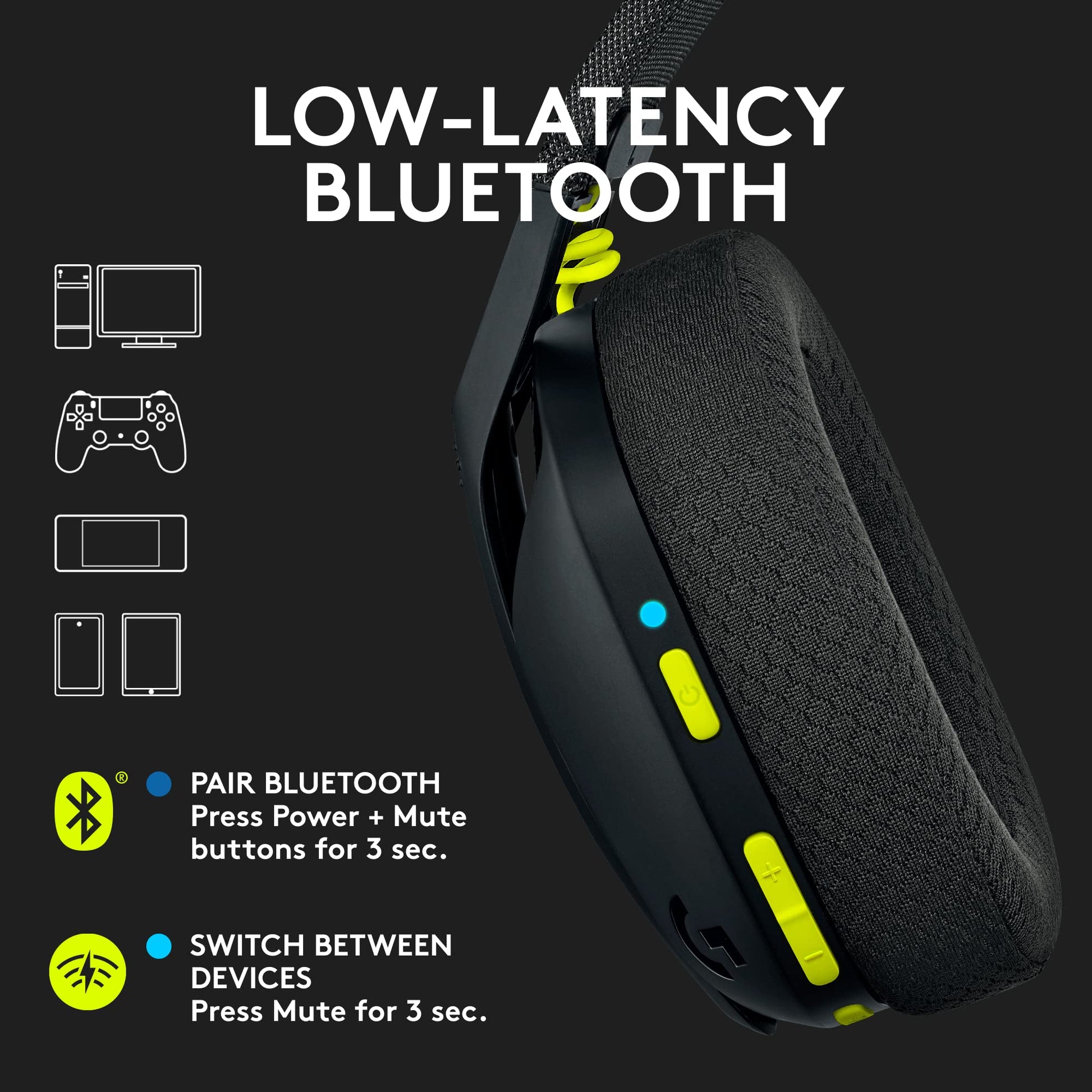 Logitech - G435 Wireless Gaming Headset for PC, PlayStation 5, or PlayStation 4, Nintendo Switch - B