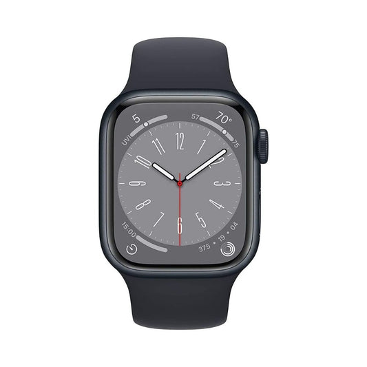 Apple Watch Series 8 (GPS + Cellular) 41mm Midnight Aluminum Case with Midnight Sport Band - S/M - MNUV3LL/A