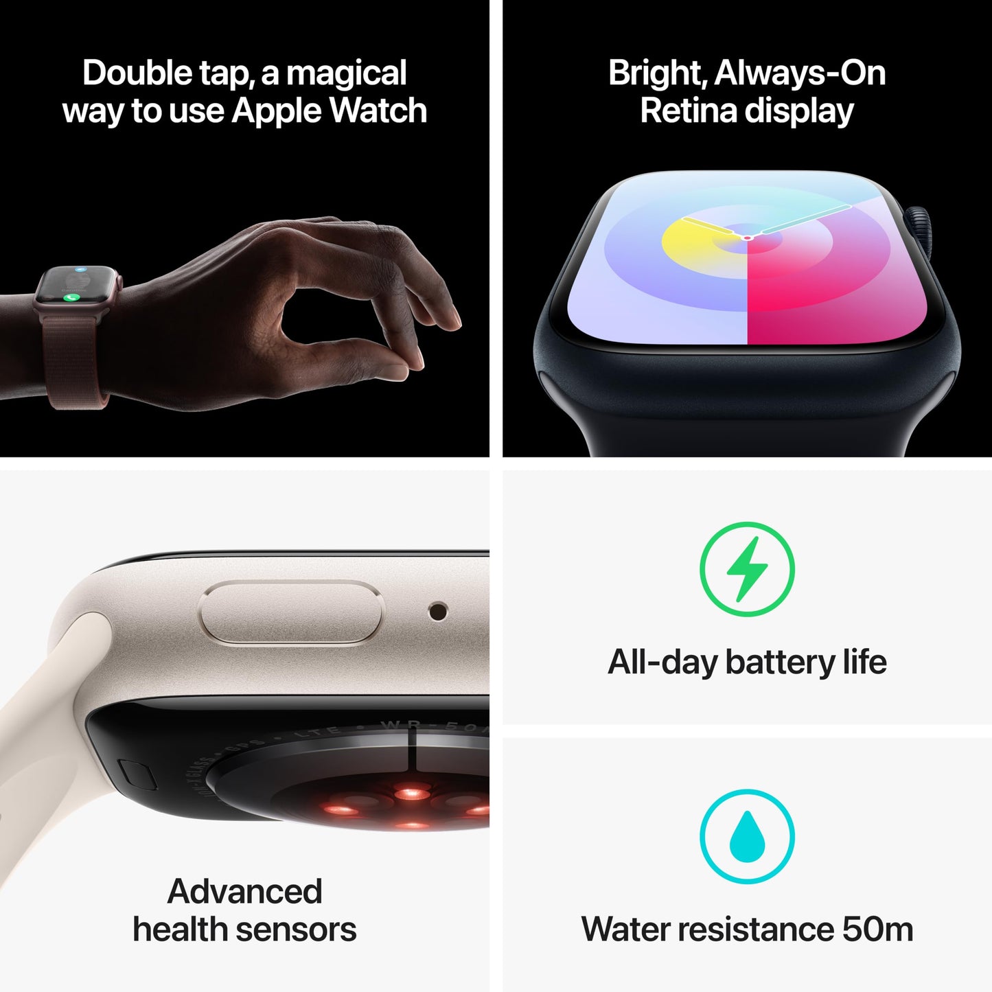 Apple Watch Series 9 (GPS + Cellular) 45mm Aluminum Case with RED Sport Band - S/M - (PRODUCT)RED - MRYE3LL/A