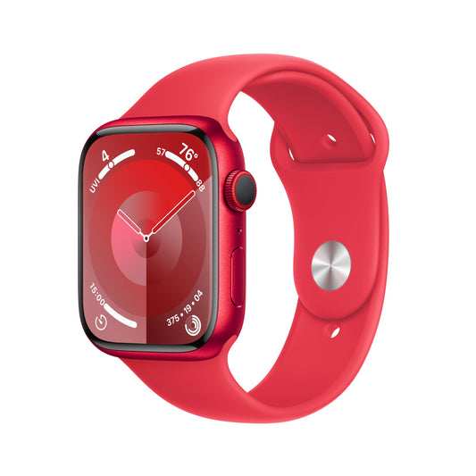 Apple Watch Series 9 (GPS + Cellular) 45mm Aluminum Case with RED Sport Band - S/M - (PRODUCT)RED - MRYE3LL/A