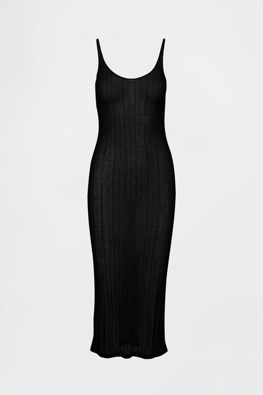 GAP X BEIS Sheer Midi Dress in Black