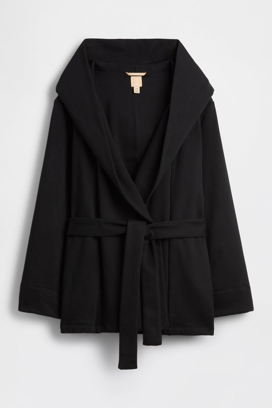 GAP X BEIS Cropped Fleece Coat in Black