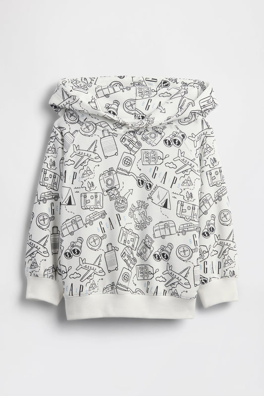 GAP X BÉIS Doodle Hoodie in Optic White