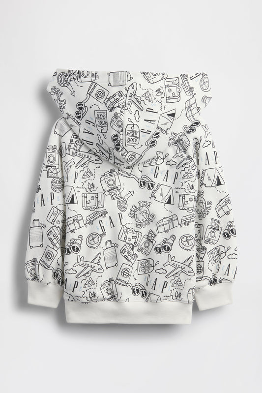 GAP X BÉIS Doodle Hoodie in Optic White