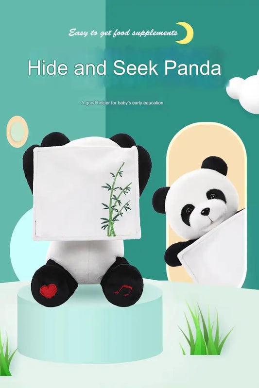 Panda playing with baby toy