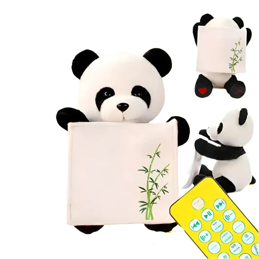 Panda playing with baby toy