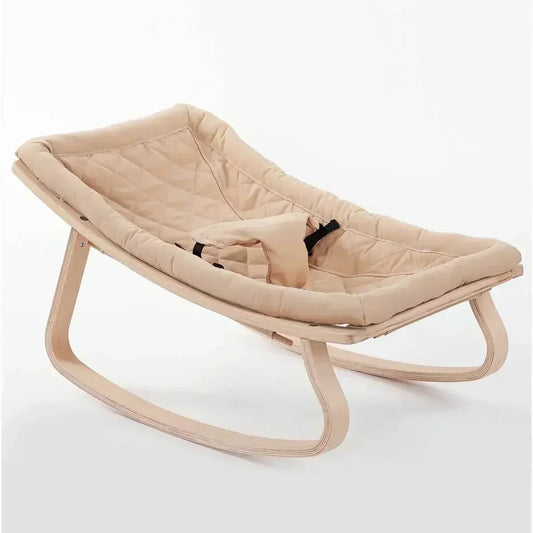 Natural wooden baby rocking chair