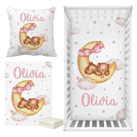 Sleeping Bear Custom Name Bedding Set