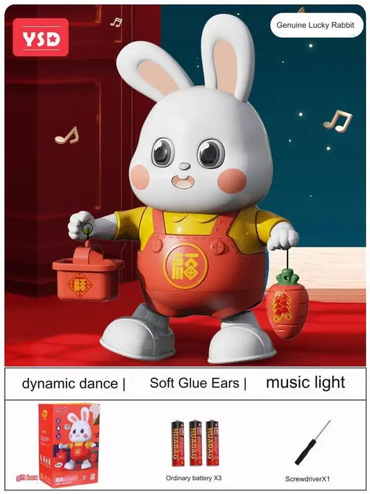 Interactive Singing Dancing Bunny Toy - Head Up Training Baby Development Toy