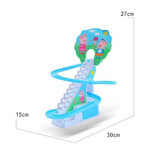 Electric penguin piggy climbing stairs fully automatic slide assembled track duck on birthday toys