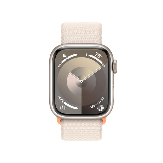 Apple Watch Series 9 (GPS) 41mm Aluminum Case with Starlight Sport Loop - Adj - Starlight - MR8V3LL/A