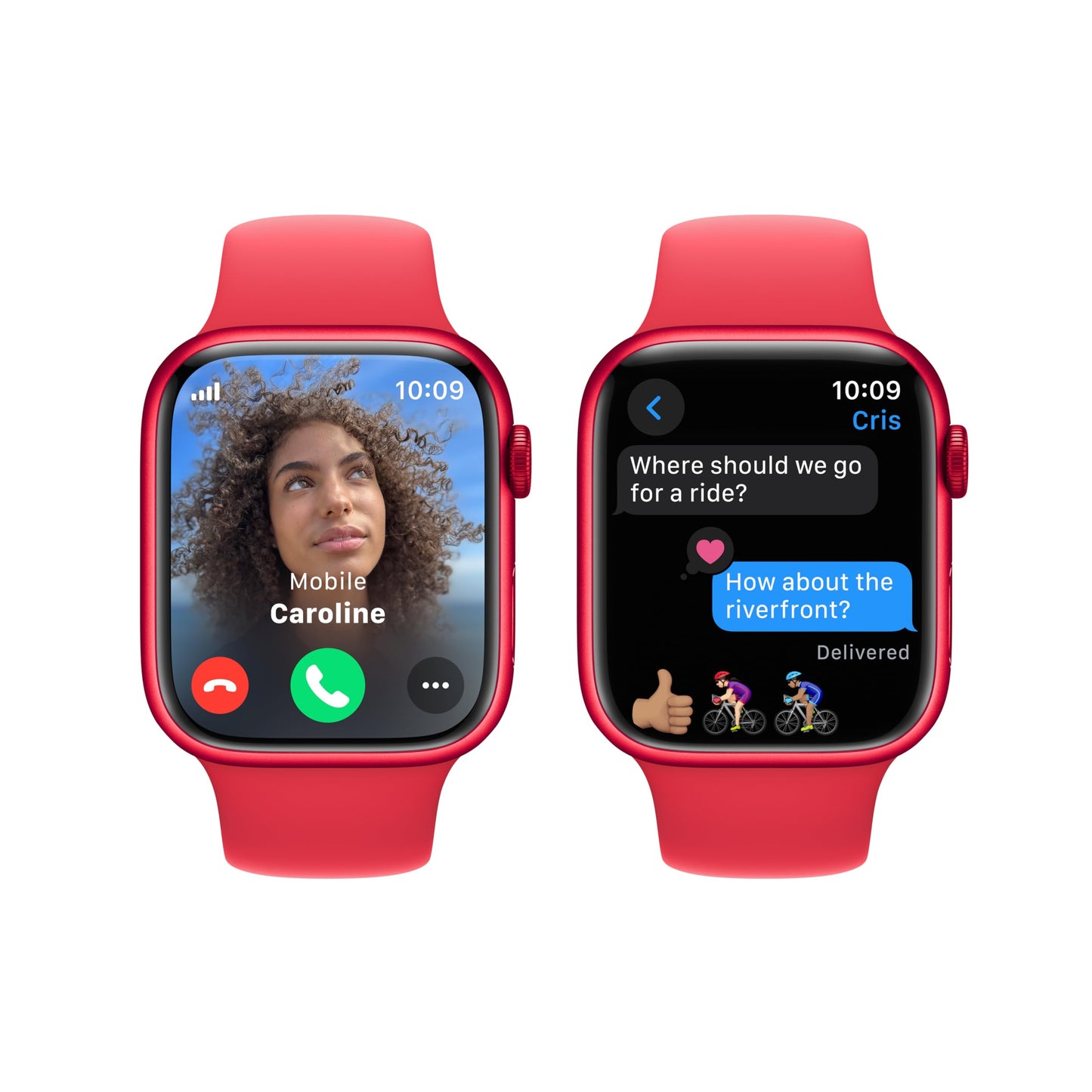 Apple Watch Series 9 (GPS + Cellular) 45mm Aluminum Case with RED Sport Band - S/M - (PRODUCT)RED - MRYE3LL/A