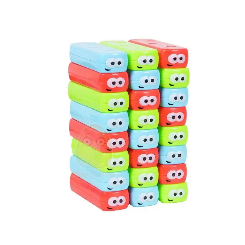WEIQUEEN-Kids Stack Building Blocks Cartoon Pulling Block Set Colorful Plastic Model Tower Game Early Educational Toys For Children Gift Boardgames braintoys